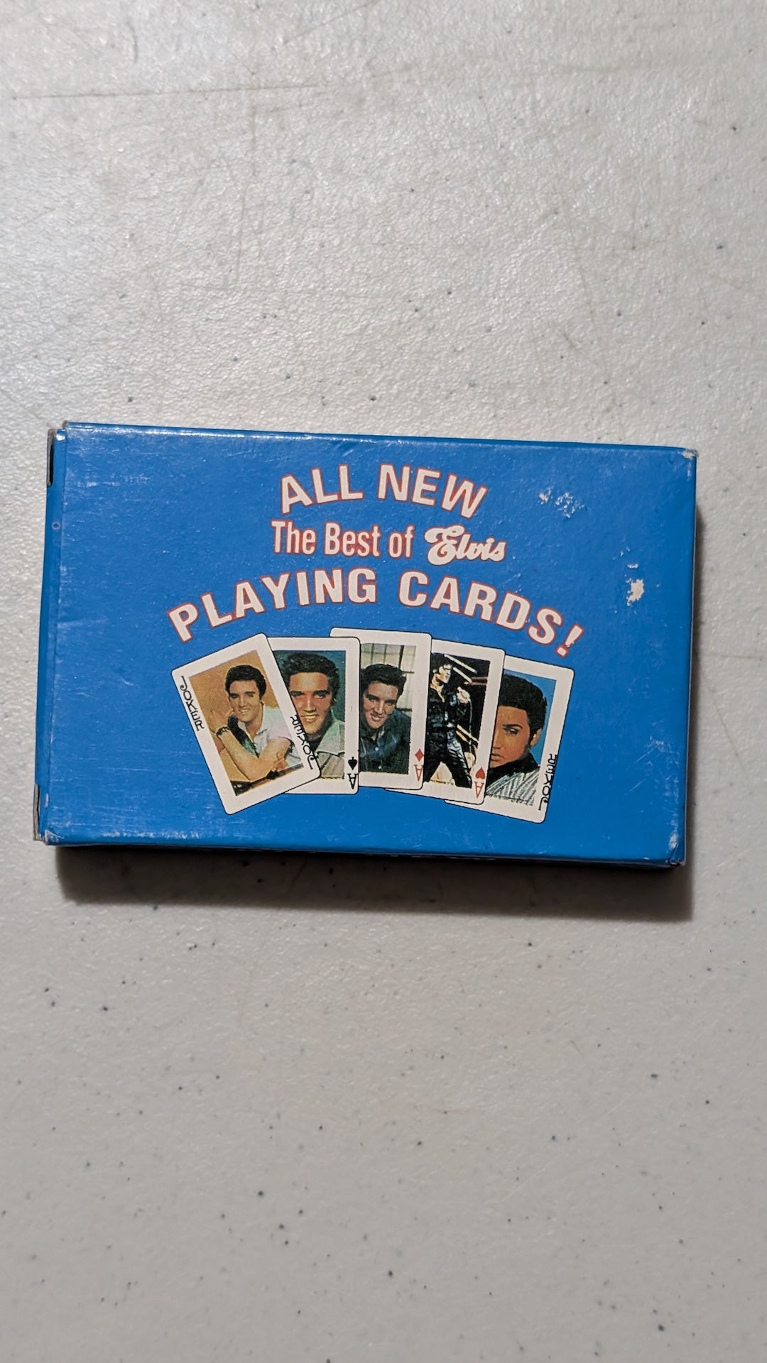 The Best of Elvis Playing Cards from Unknown - 1980s Collectible (Card Stock, Cardboard Playing Cards, Games, Retro, Blue, White, Red, Collectable, Vintage, Original)
