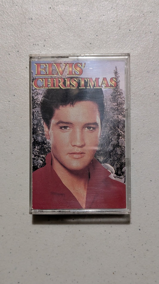 Elvis' Christmas from RCA - 1980s Media (Cassette, Plastic Cassette Tape, Christmas, Holiday, Music Memorabilia, Red, White, Collectable, Vintage, Original)
