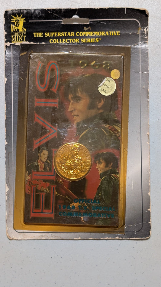 The Superstar Commemorative Collector Series Coin from Liberty Mint - 1980s Collectible (24K Gold Plate, Plastic, Cardboard Commemorative Coin, Music Memorabilia, Numismatics, Gold, Black, Red, Collectable, Vintage, Original)