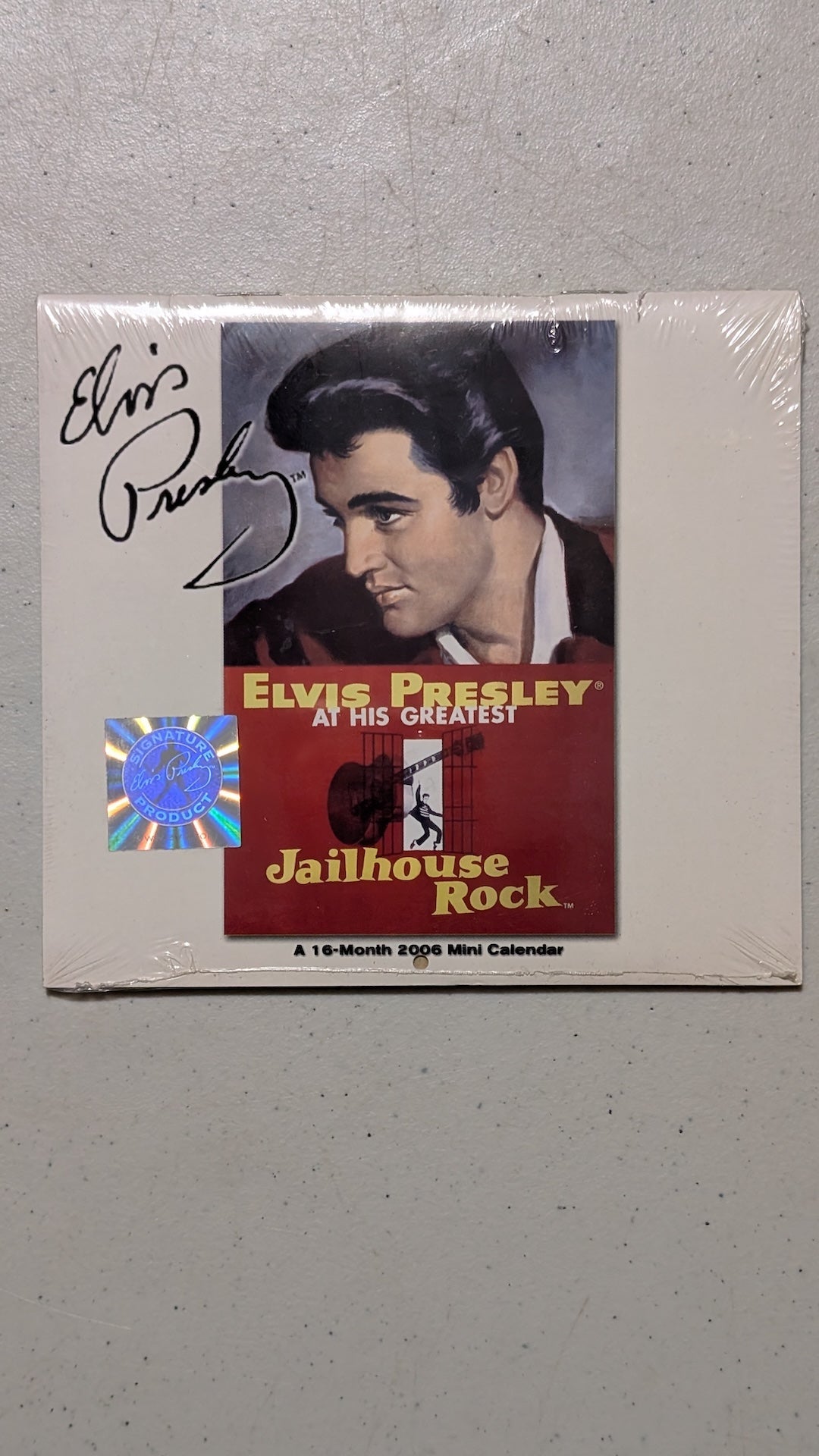 Jailhouse Rock 2006 Mini Calendar from Unknown - 2005 Stationery (Paper, Plastic Wrap Calendar, Music Memorabilia, Pop Culture, White, Red, Black, Collectable, Vintage, Original)