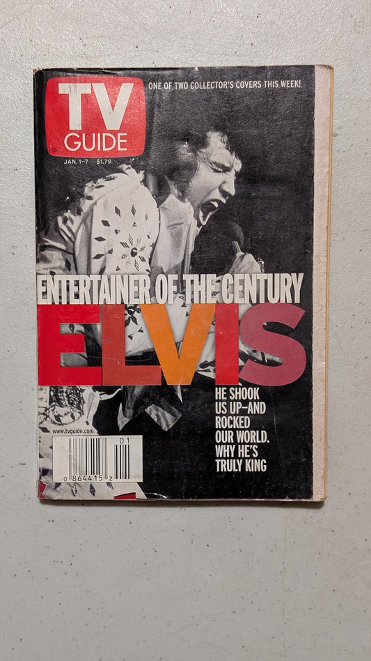 TV Guide - Entertainer of the Century from TV Guide - 1999 Ephemera (Paper Magazine, Pop Culture, Americana, Black, White, Red, Orange, Collectable, Vintage, Original)