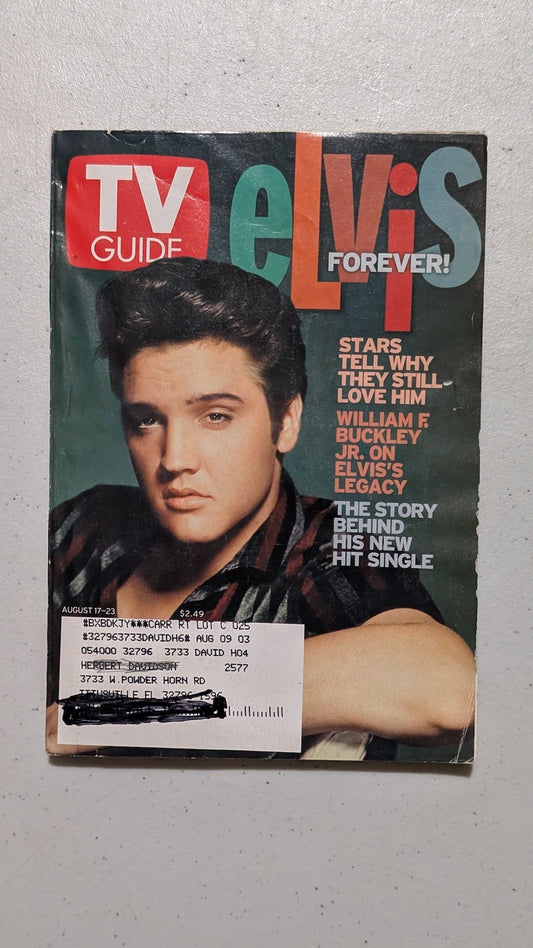 TV Guide - Elvis Forever! from TV Guide - 2003 Ephemera (Paper Magazine, Pop Culture, Americana, Green, Red, White, Collectable, Vintage, Original)