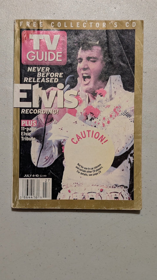 TV Guide with Elvis Collector's EDITION from TV Guide - 1998 Ephemera, Media (Paper, Plastic Magazine, Pop Culture, Americana, Gold, Red, White, Black, Collectable, Vintage, Original) No CD