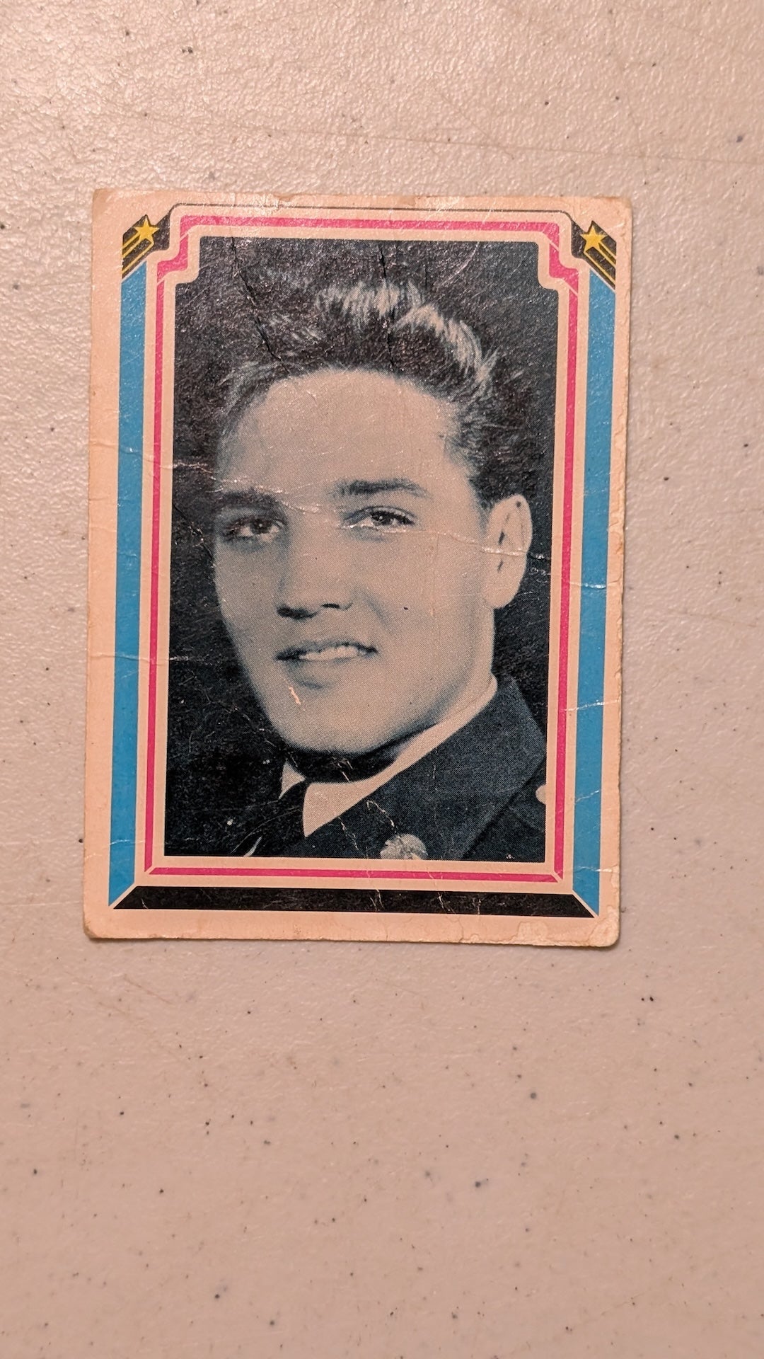 Elvis Presley Trading Card (1984 Donruss) from Donruss - 1984 Collectibles (Card Stock Trading Card, Retro, 1980s Pop Culture, Black, White, Pink, Blue, Collectable, Vintage, Original)