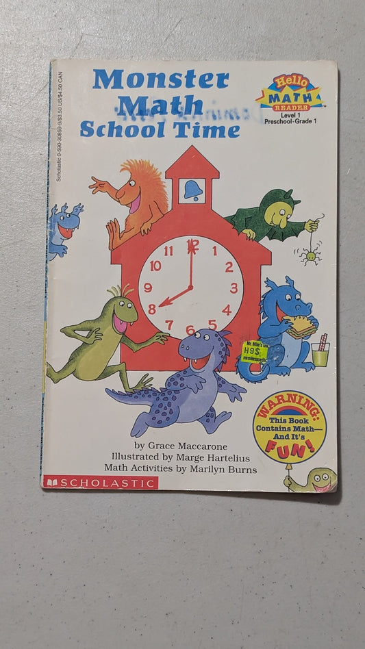 Monster Math School Time by Grace Maccarone (Children's Educational, 1997)