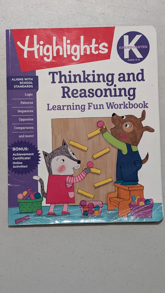 Highlights Kindergarten Thinking and Reasoning Learning Fun Workbook by Highlights (Educational, Workbook, 2019)