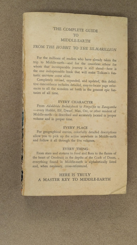 The Complete Guide to Middle-earth: From The Hobbit to The Silmarillion by Robert Foster (Reference, Fantasy, 1978)