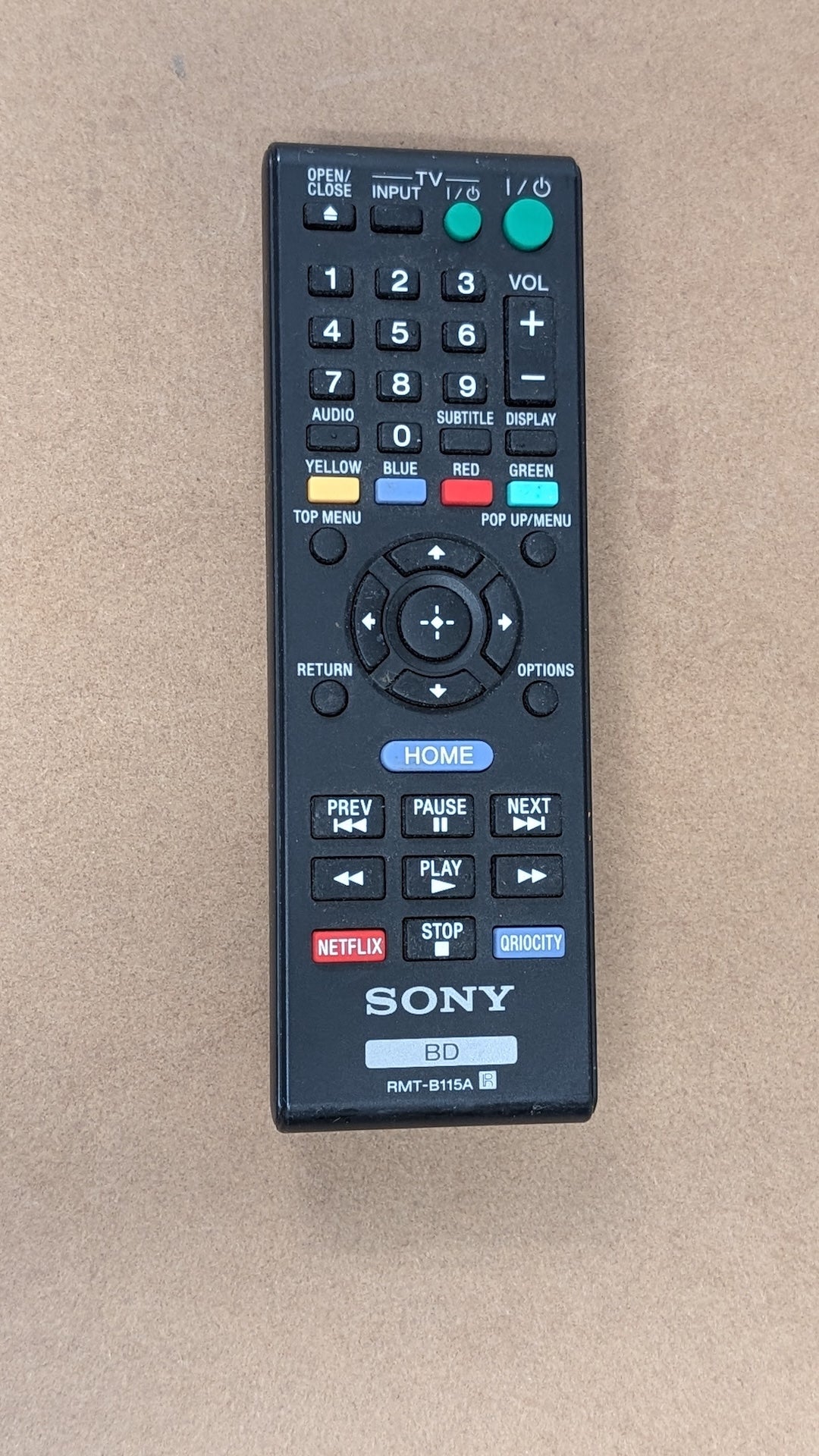 RMT-B115A from Sony - 2010s Electronics > Accessories > Remote Controls (Plastic, Rubber Blu-ray (BD) Player Remote, Modern, Utilitarian, Black)