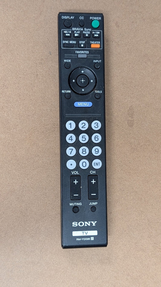 RM-YD028 from Sony - 2000s Electronics > Accessories > Remote Controls (Plastic, Rubber TV Remote, Modern, Utilitarian, Black)