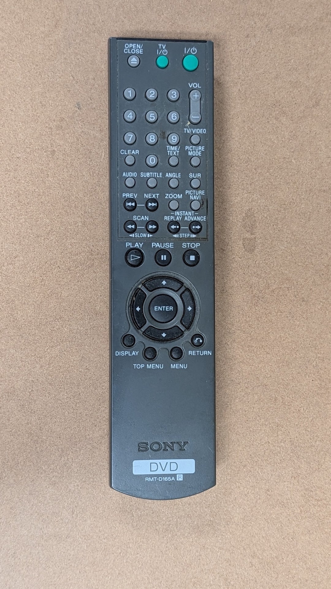 RMT-D165A from Sony - 2000s Electronics > Accessories > Remote Controls (Plastic, Rubber DVD Player Remote, Utilitarian, Dark Gray)