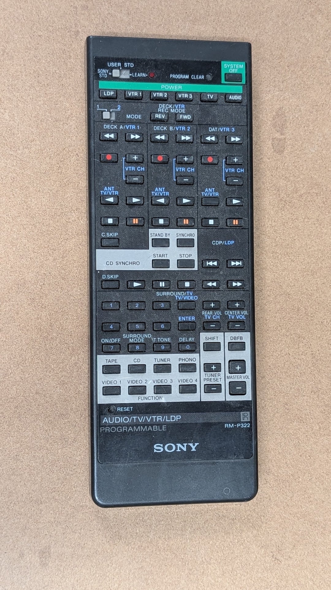 RM-P322 from Sony - 1990s Electronics > Accessories > Remote Controls (Plastic, Rubber Programmable Remote, Utilitarian, Tech, Black)