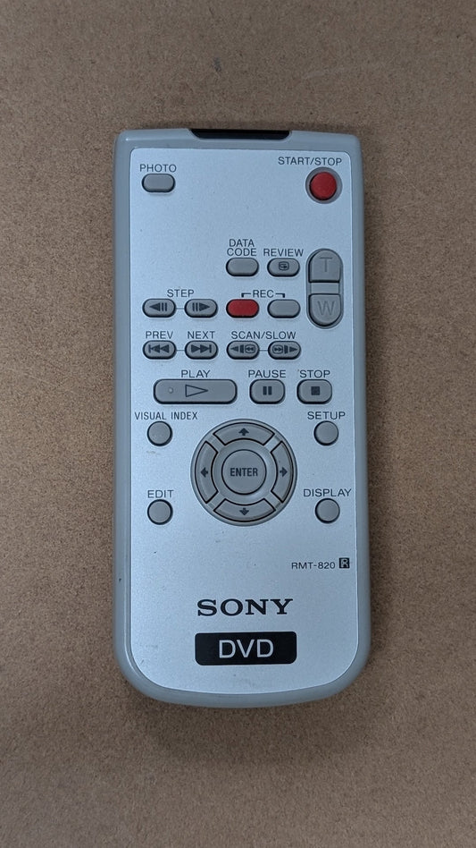 RMT-820 F from Sony - 2000s Electronics > Accessories > Remote Controls (Plastic, Rubber DVD Player Remote, Y2K Aesthetic, Silver)