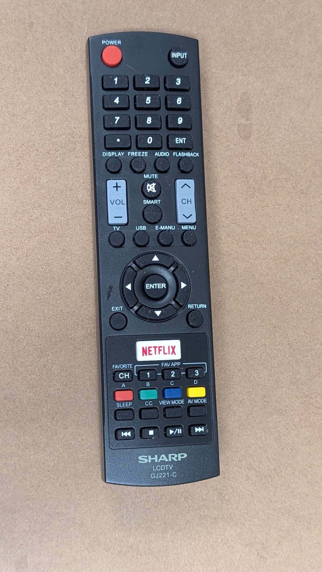 GJ221-C from Sharp - 2010s Electronics > Accessories > Remote Controls (Plastic, Rubber LCD TV Remote Utilitarian, Black)