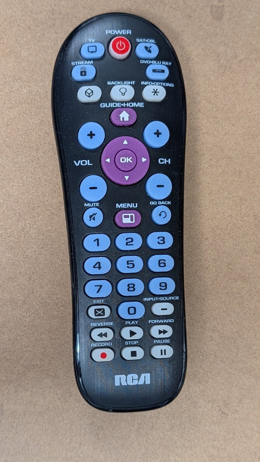 Remote from RCA - 2000s Electronics > Accessories > Remote Controls (Plastic, Rubber Universal Remote, Modern, Functional, Black, Purple, Blue)