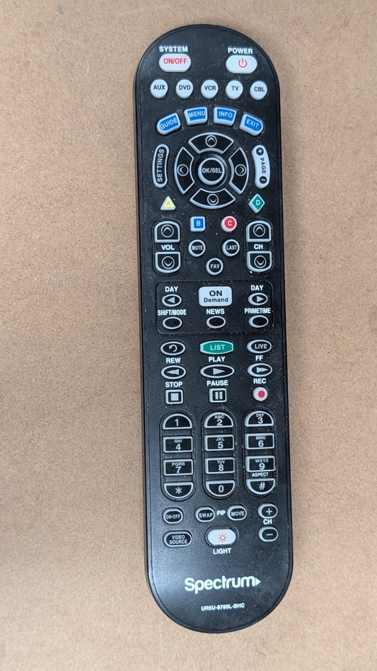 UR5U-8780L-BHC from Spectrum - 2010s Electronics > Accessories > Remote Controls (Plastic, Rubber Cable Box Remote Utilitarian, Black)