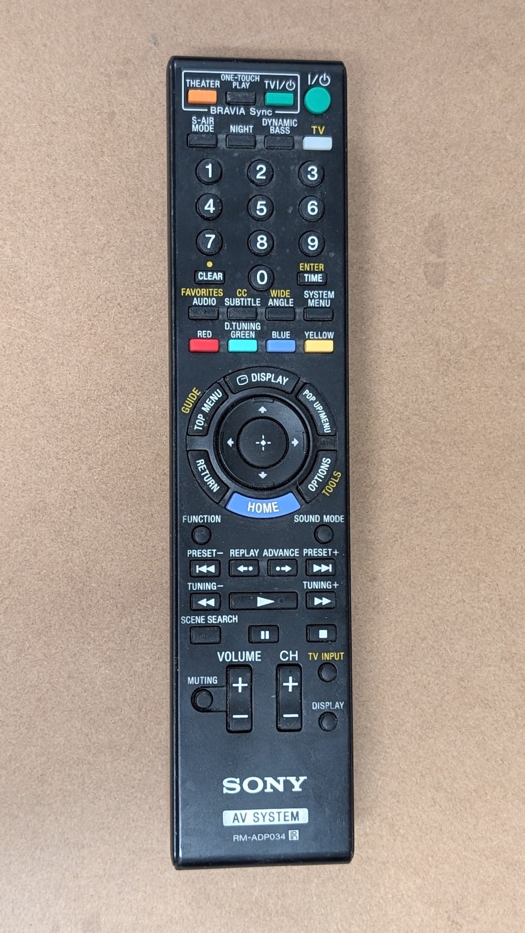 RM-ADP034 from Sony - 2010s Electronics > Accessories > Remote Controls (Plastic, Rubber AV System Remote, Modern, Utilitarian, Black)