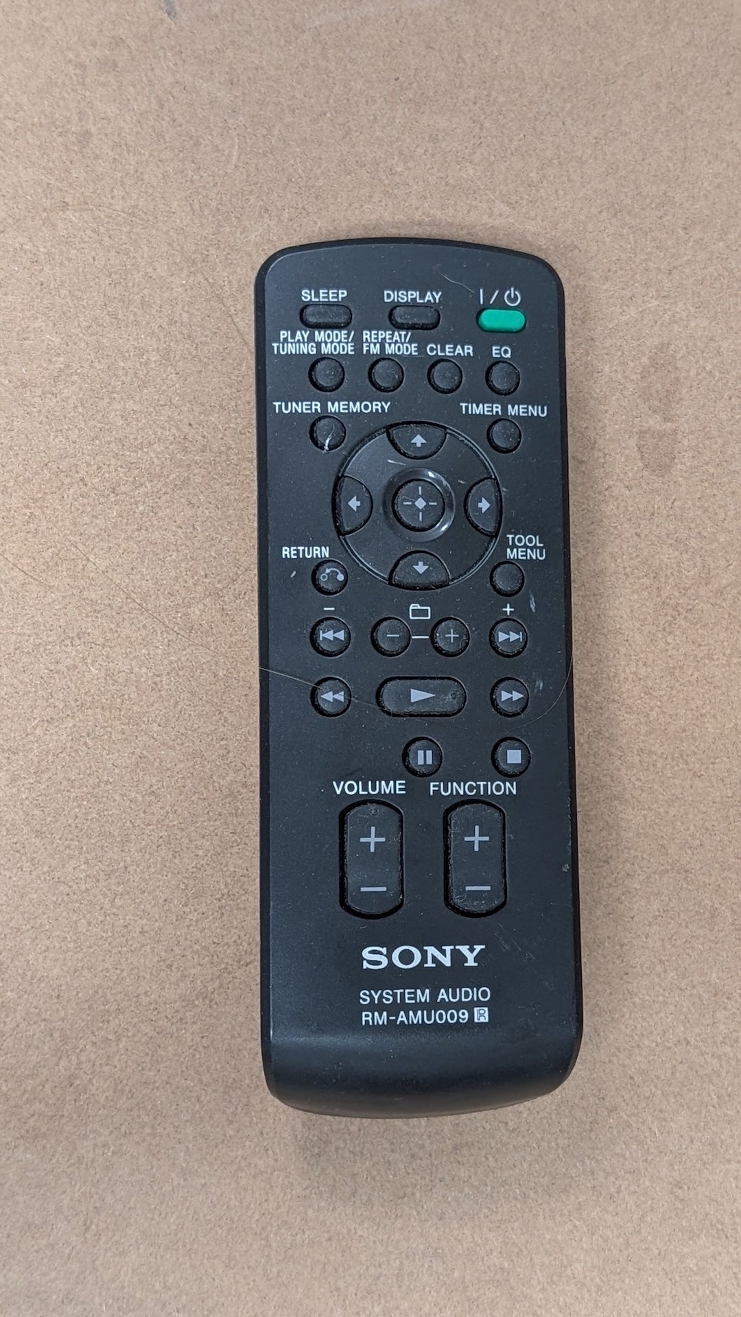 RM-AMU009 from Sony - 2000s Electronics > Accessories > Remote Controls (Plastic, Rubber System Audio Remote, Modern, Black)