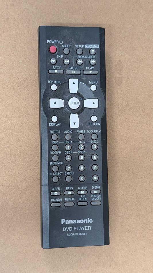 N2QAJB000051 from Panasonic - 2000s Electronics > Accessories > Remote Controls (Plastic, Rubber DVD Player Remote, Utilitarian, Black)