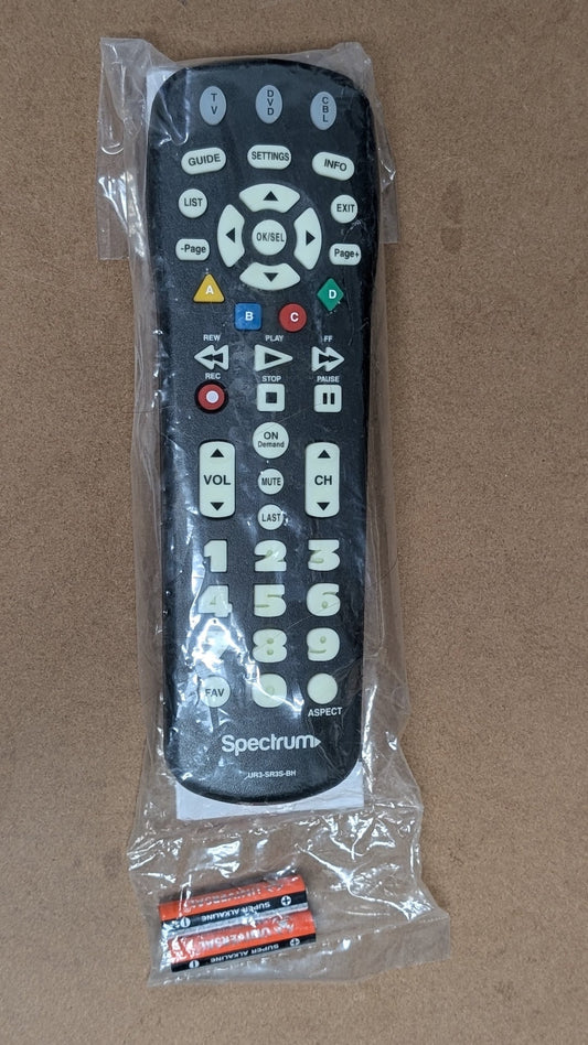 UR3-SR3S-BH from Spectrum - 2010s Electronics > Accessories > Remote Controls (Plastic, Rubber Universal Remote / Cable Box Remote, Utilitarian, Black)
