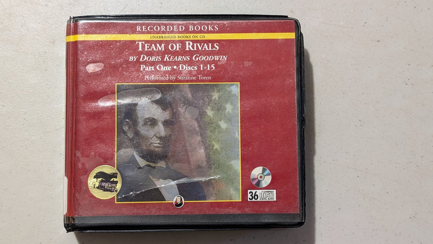 Team of Rivals: The Political Genius of Abraham Lincoln (Part One, Discs 1-15) by Doris Kearns Goodwin (History, Biography, Audiobook on CD, 2005, Former Library Book)