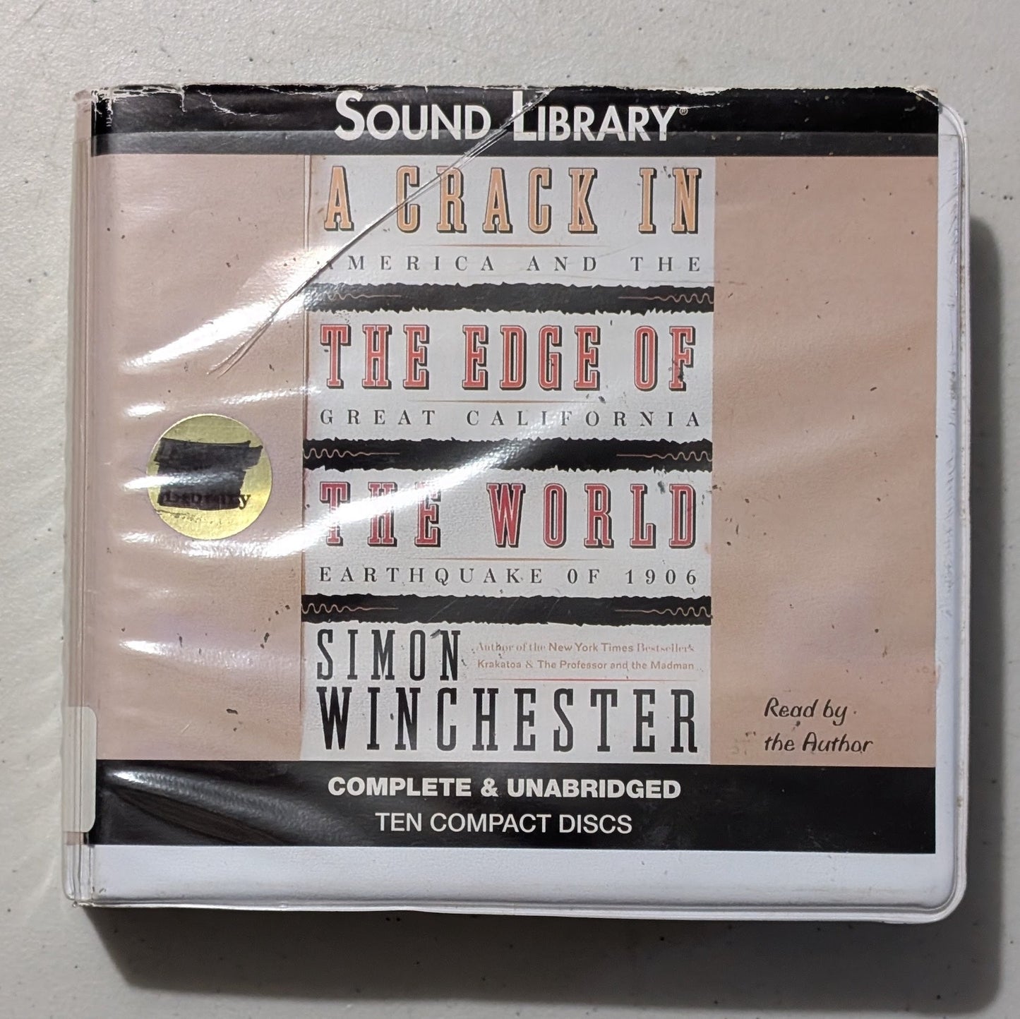 A Crack in the Edge of the World: America and the Great California Earthquake of 1906 by Simon Winchester (History, Science, Audiobook on CD, 2005, Former Library Book)