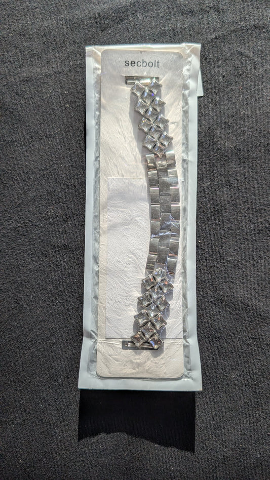 Secbolt Replacement Watch Band Bracelet Silver-Tone with Rhinestones (New)