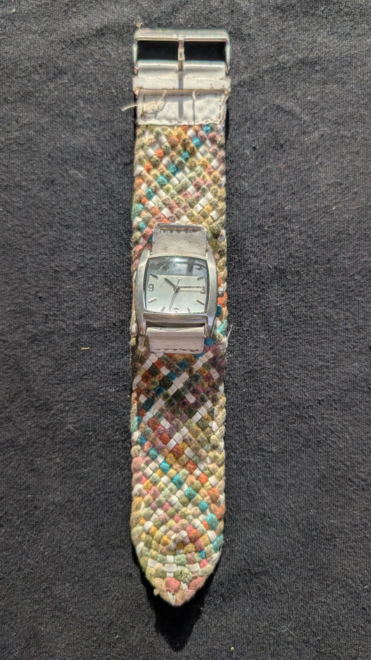 Women's Fashion Watch Wide Woven Fabric Strap Colorful Boho Style