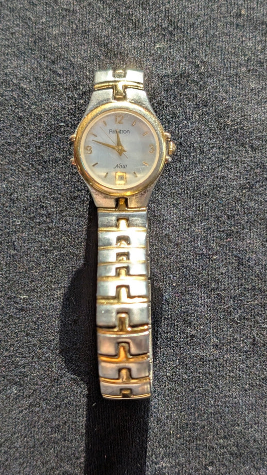 Women's Armitron Now Watch Two-Tone Bracelet Mother of Pearl Dial