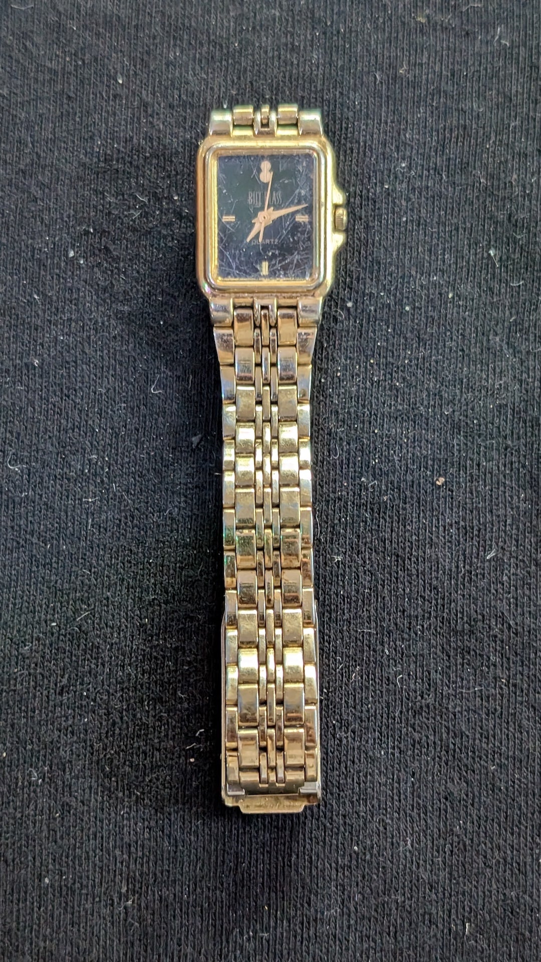 Vintage Bill Blass Women's Watch Gold-Tone Rectangular Black Dial (Untested)