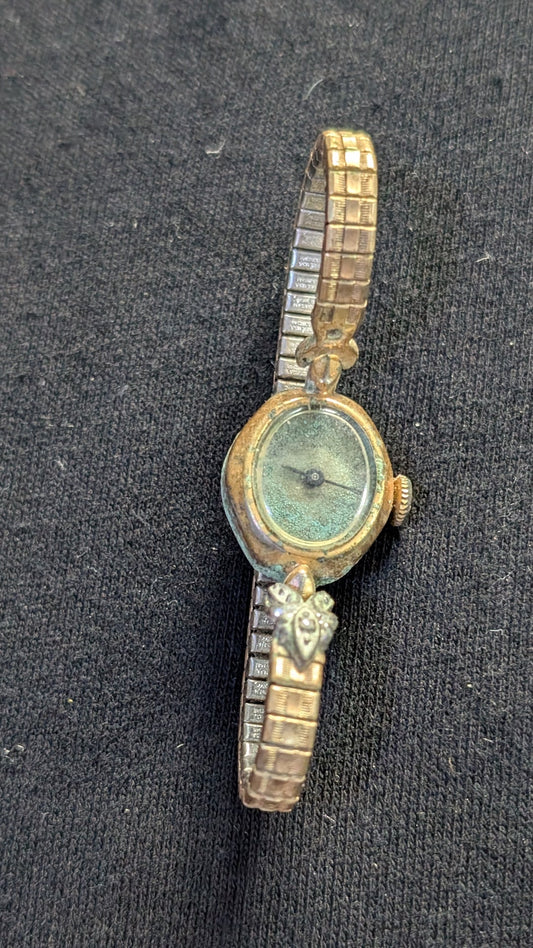 Vintage Women's Cocktail Watch Gold-Tone Two-Tone Band (For Parts/Repair)