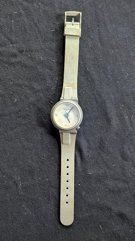 Timex Reef Gear Watch Indiglo WR 50M White Silicone Strap (Untested)