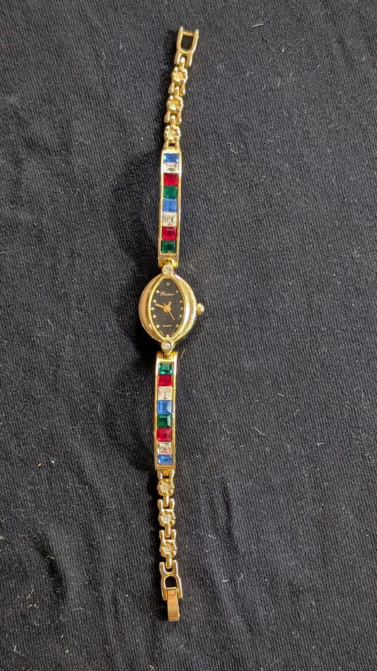 Women's Rumours Quartz Watch Gold-Tone Multicolor Rhinestone Bracelet (Untested)