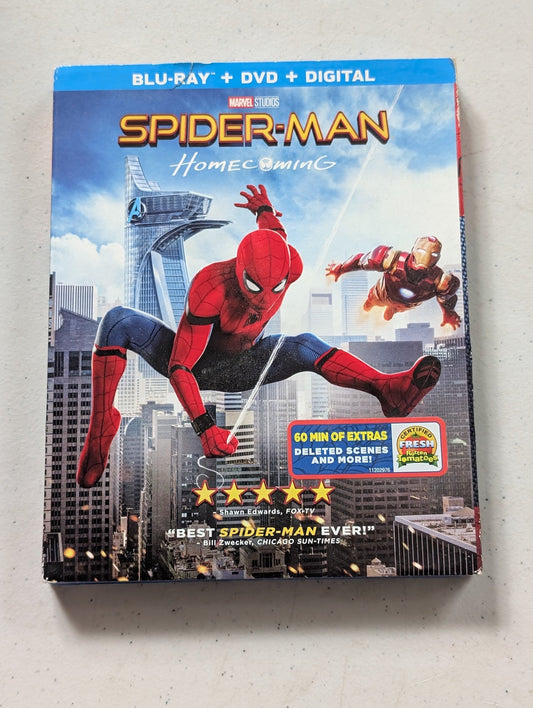 Spider-Man: Homecoming (Blu-ray + DVD + Digital, 2017, PG-13) Tom Holland, Michael Keaton, Robert Downey Jr.