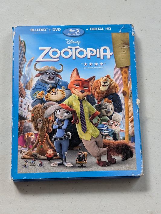 Zootopia (Blu-ray + DVD + Digital HD, 2016, PG) Ginnifer Goodwin, Jason Bateman, Idris Elba