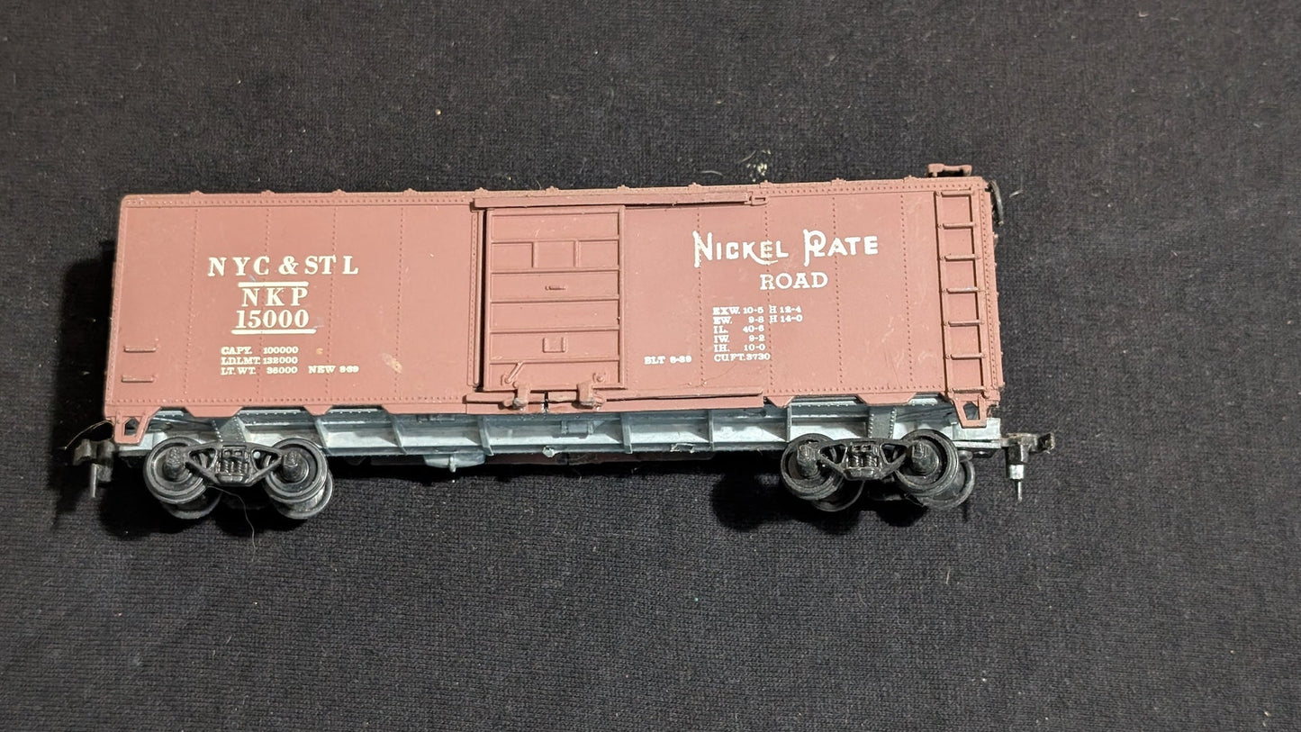 Nickel Plate Road Boxcar Boxcar likely from Athearn - 1970s HO Scale Model Train (Plastic, Metal Boxcar, Not Applicable, Brown, White)