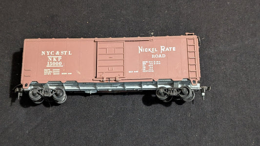 Nickel Plate Road Boxcar Boxcar likely from Athearn - 1970s HO Scale Model Train (Plastic, Metal Boxcar, Not Applicable, Brown, White)