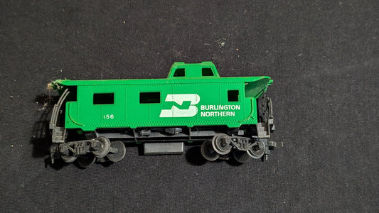 Burlington Northern Caboose Caboose likely from Life-Like - 1980s HO Scale Model Train (Plastic, Metal Caboose, Not Applicable, Green, White)