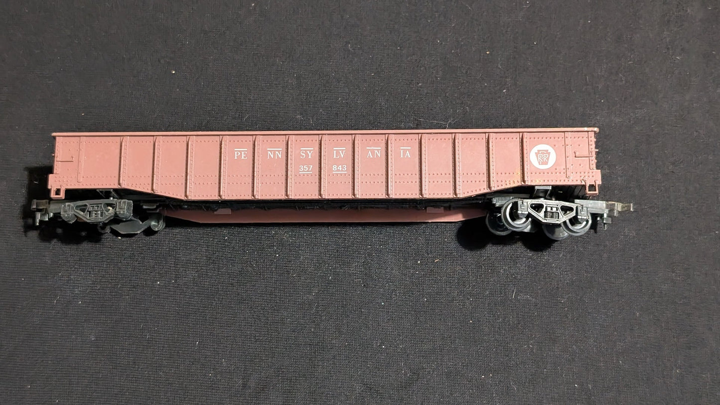 Pennsylvania Gondola Gondola likely from Athearn - 1970s HO Scale Model Train (Plastic, Metal Gondola, Not Applicable, Reddish-Brown)