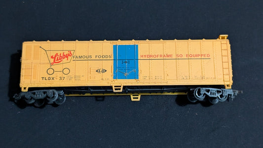 Libby's Famous Foods Boxcar Boxcar likely from Tyco - 1970s HO Scale Model Train (Plastic, Metal Boxcar, Not Applicable, Yellow, Blue, Red)