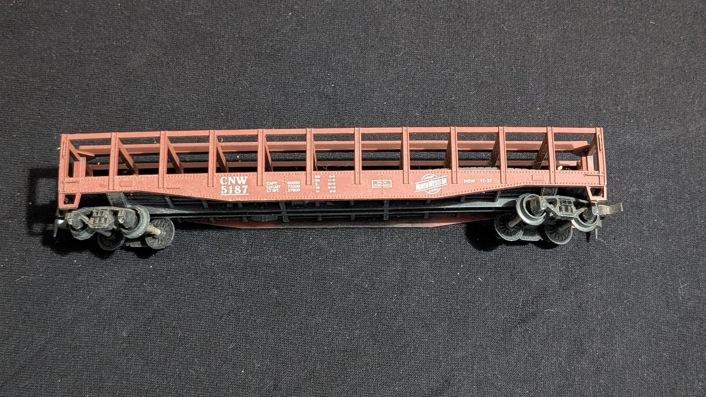 Chicago North Western Gondola Gondola likely from Athearn - 1970s HO Scale Model Train (Plastic, Metal Gondola, Not Applicable, Reddish-Brown)