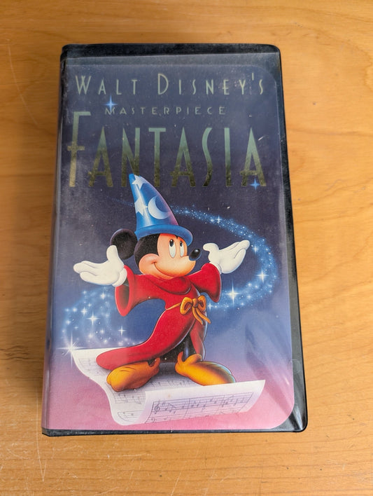 Fantasia (VHS, 1940, G) (Conductor) Leopold Stokowski, (Host) Deems Taylor, Disney Fantasia VHS, Masterpiece Collection, classic animated musical, vintage Disney tape, 1940 film