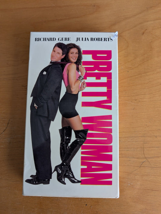 Pretty Woman (VHS, 1990, R) Richard Gere, Julia Roberts, Pretty Woman VHS, Julia Roberts movie, 90s romantic comedy, Richard Gere film, iconic rom-com tape