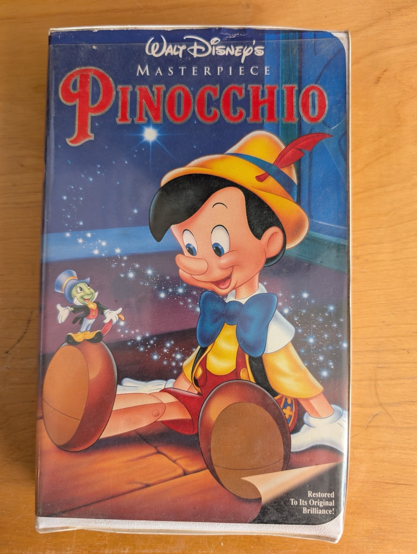 Pinocchio (VHS, 1940, G) (Voice Actors) Dickie Jones, Cliff Edwards, Disney Pinocchio VHS, Masterpiece Collection, classic animated movie, vintage Disney tape, 1940 film