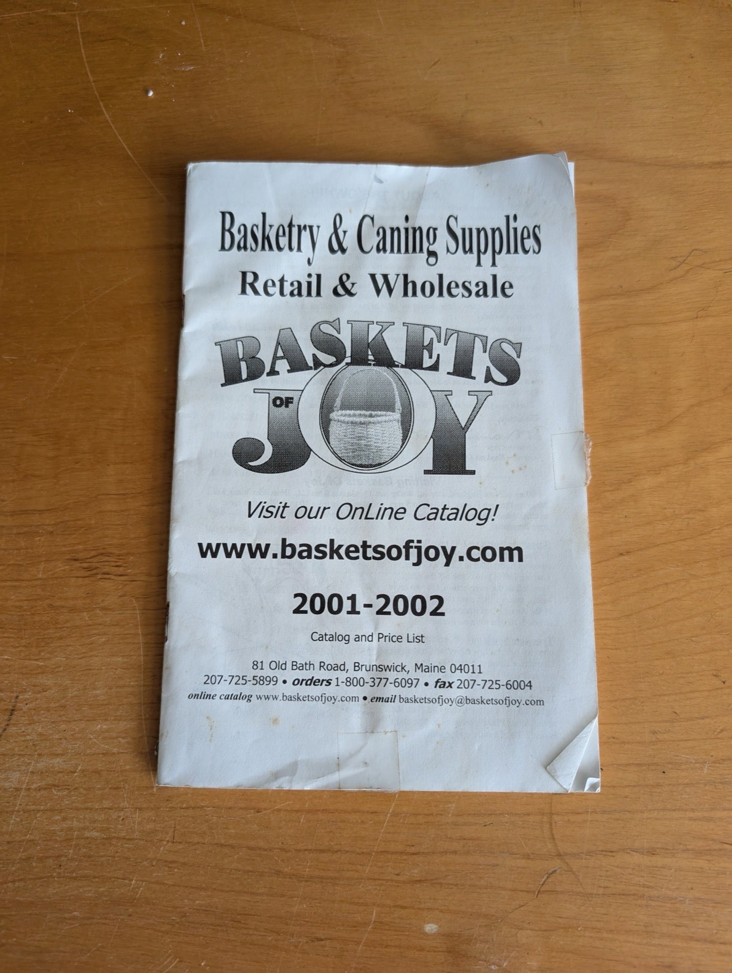 Baskets of Joy: Basketry & Caning Supplies (2001-2002 Catalog) by Baskets of Joy (Catalog, Crafting, 2001, basketry supplies, caning supplies, craft catalog, weaving materials, DIY crafts)