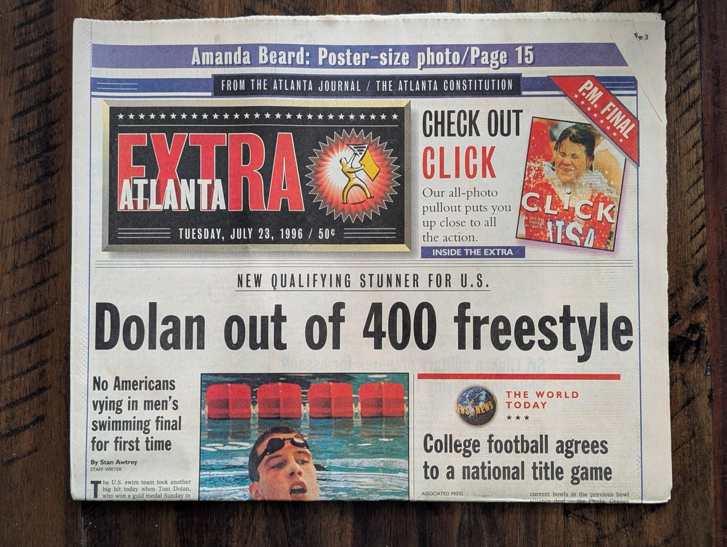 EXTRA Atlanta (The Atlanta Journal / The Atlanta Constitution) by The Atlanta Journal-Constitution (News Ephemera, Sports, 1996, Atlanta Olympics, 1996 Olympics, vintage newspaper, AJC, Tom Dolan)