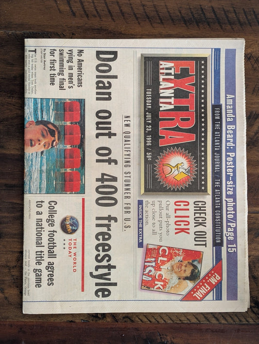 EXTRA Atlanta (The Atlanta Journal / The Atlanta Constitution) by The Atlanta Journal-Constitution (News, Ephemera, Sports, 1996, Atlanta Olympics, 1996 Olympics, vintage newspaper, AJC, Tom Dolan)