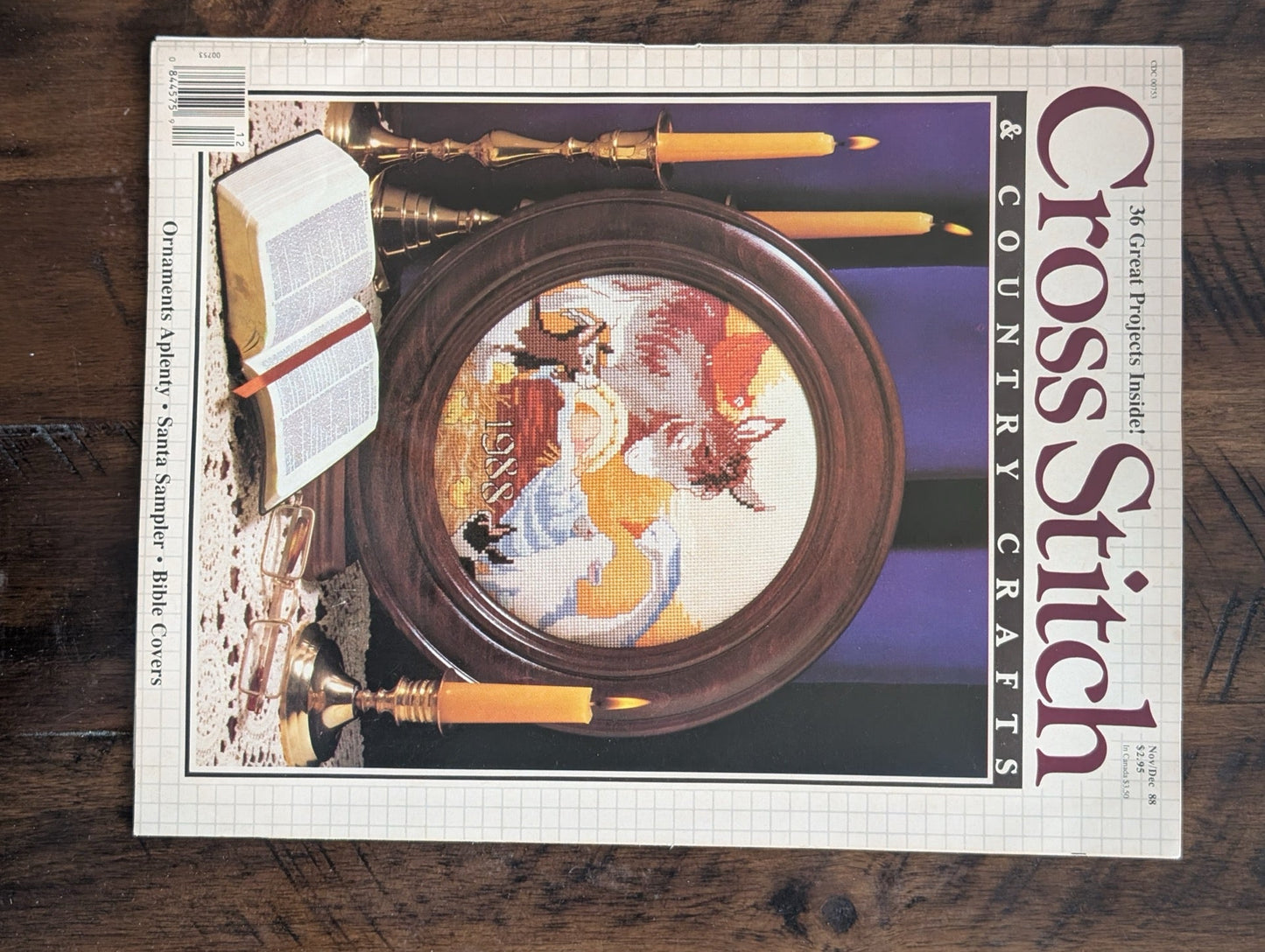 Cross Stitch & Country Crafts by EGW Publishing Co. (Crafts, Magazine, 1988, cross-stitch magazine, 80s crafts, country style, Christmas patterns, vintage magazine)