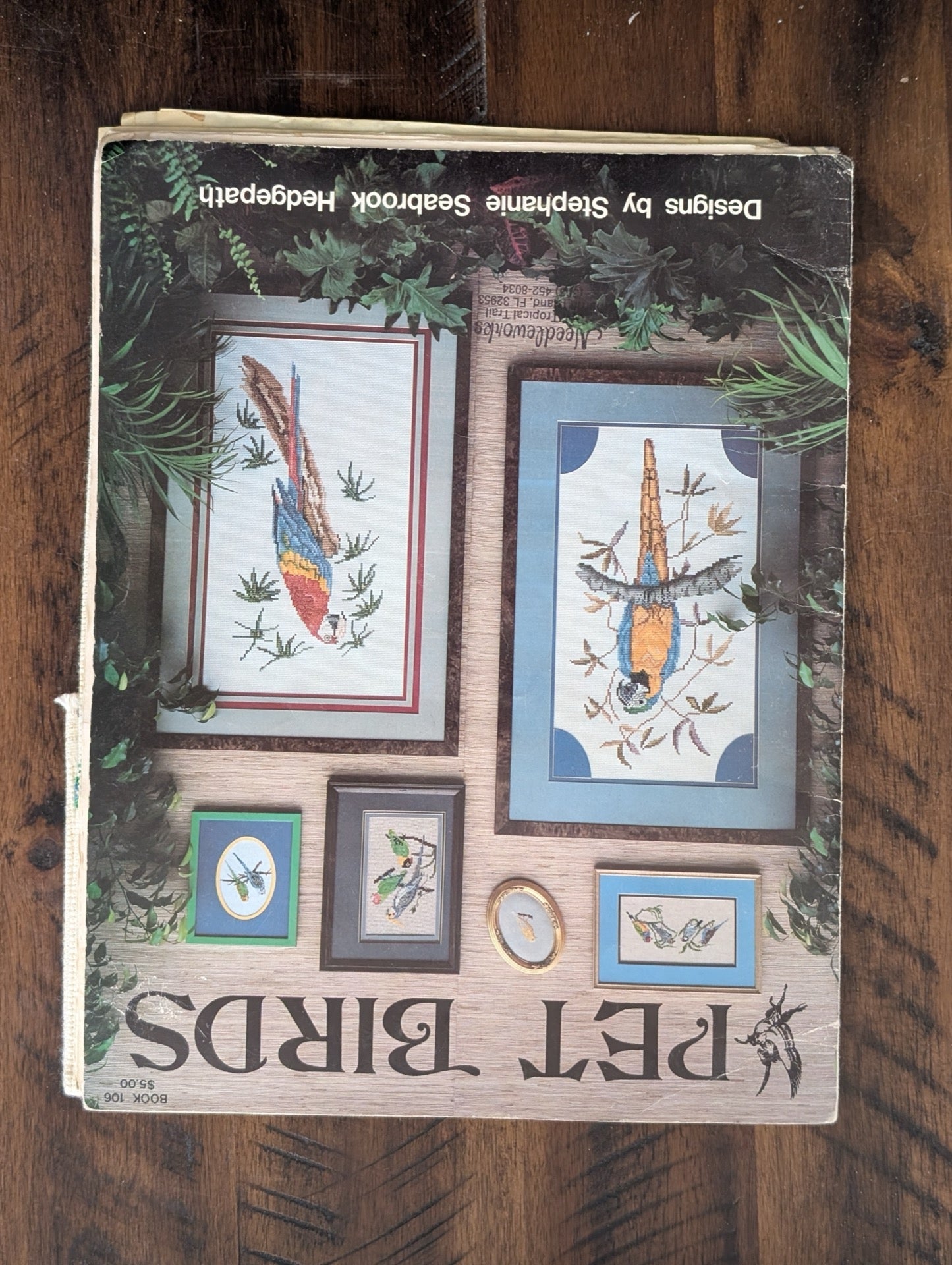 Pet Birds by Stephanie Seabrook Hedgepath (Crafts, Cross-Stitch, c. 1990s, pet birds, parrot cross stitch, tropical birds, Stephanie Hedgepath, bird patterns)