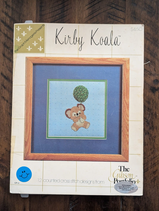 Kirby Koala by The Graph Menagerie (Crafts, Cross-Stitch, c. 1980s, Kirby Koala, koala cross stitch, baby patterns, 80s crafts, The Graph Menagerie)