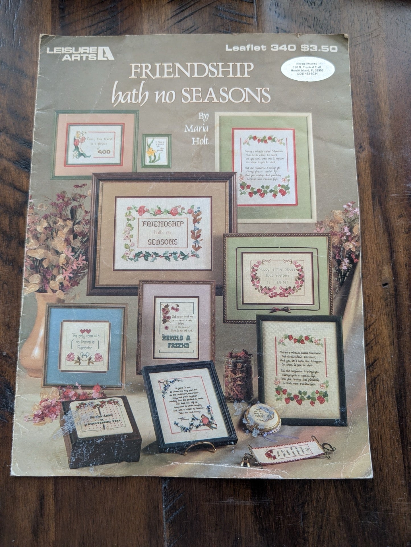 Friendship hath no SEASONS by Maria Holt (Leisure Arts) (Crafts, Cross-Stitch, 1985, friendship cross stitch, Leisure Arts, Maria Holt, 80s crafts, sentimental patterns)